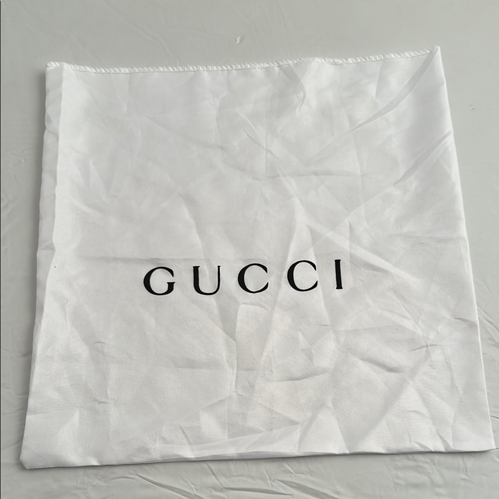 Gucci white with black logo no string dust cover bag